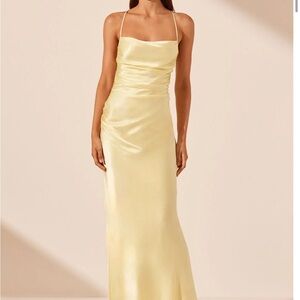 Shona Joy La Lune Lace Back Maxi Dress - Lemon